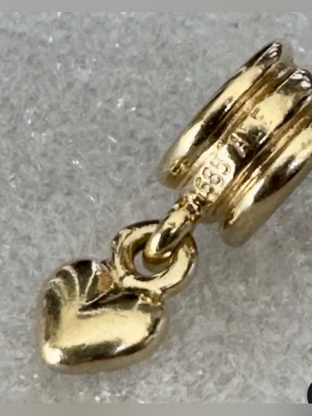 Pandora 14k Gold Heart  Dangle Bead Charm - Picture 3 of 3